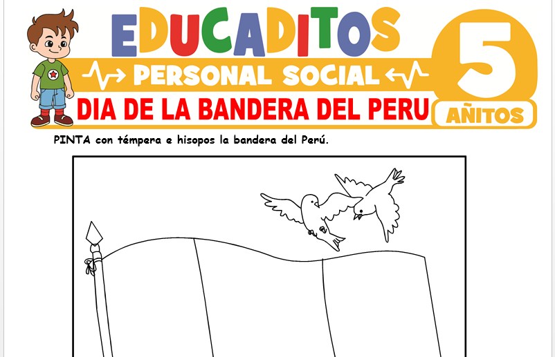 Día de la Bandera del Perú para Niños de 5 Años