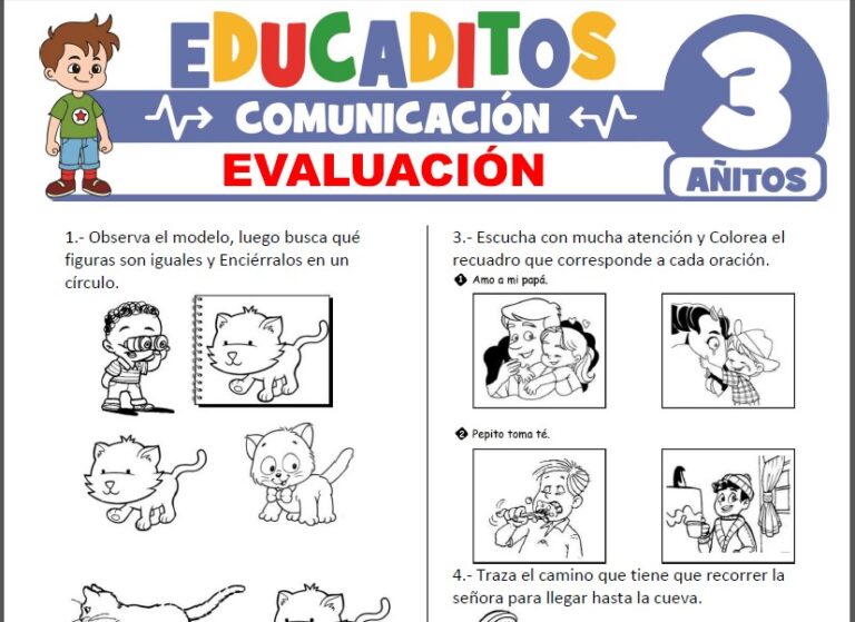 Evaluación de Comunicación para Niños de 3 Años » Educaditos.com