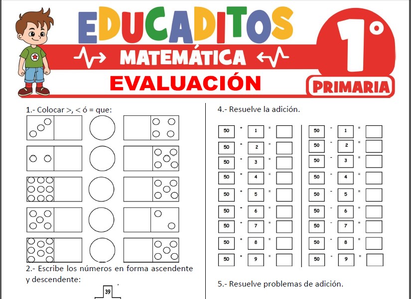 Evaluación de Matemática para Primer Grado de Primaria