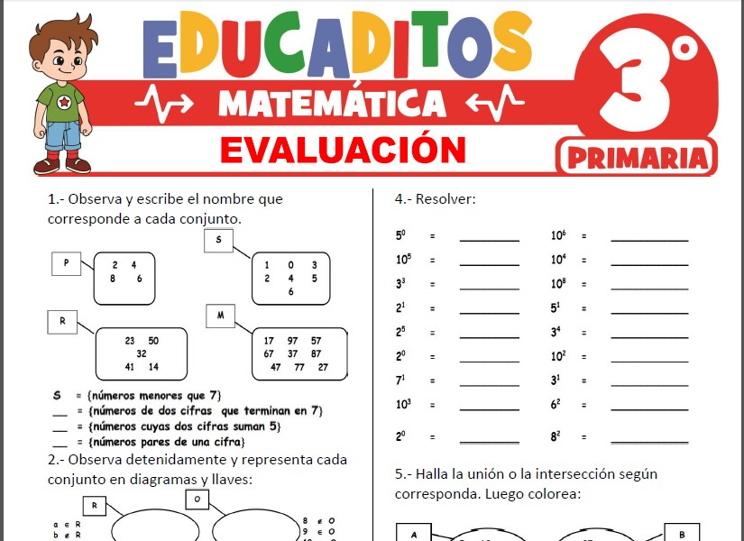 Evaluación de Matemática para Tercer Grado de Primaria