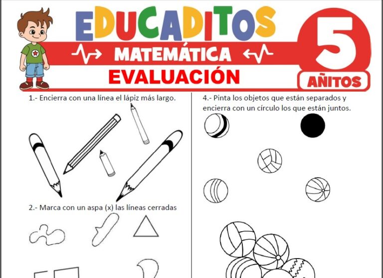 Evaluación de Matemática para Niños de 5 Años » Educaditos.com
