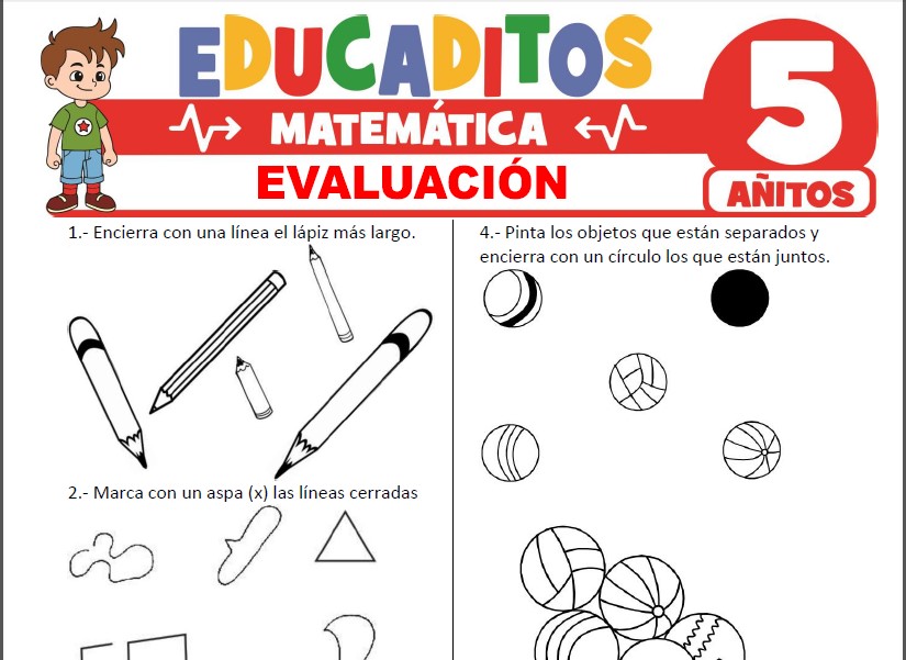 Evaluación de Matemática para niños de 5 años