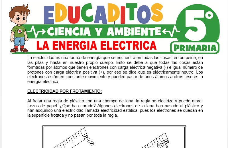 Ficha de La Energía Eléctrica para Quinto Grado de Primaria