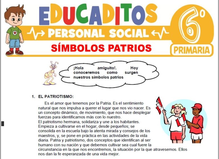 Ejercicios de Símbolos Patrios para Sexto de Primaria » Educaditos.com